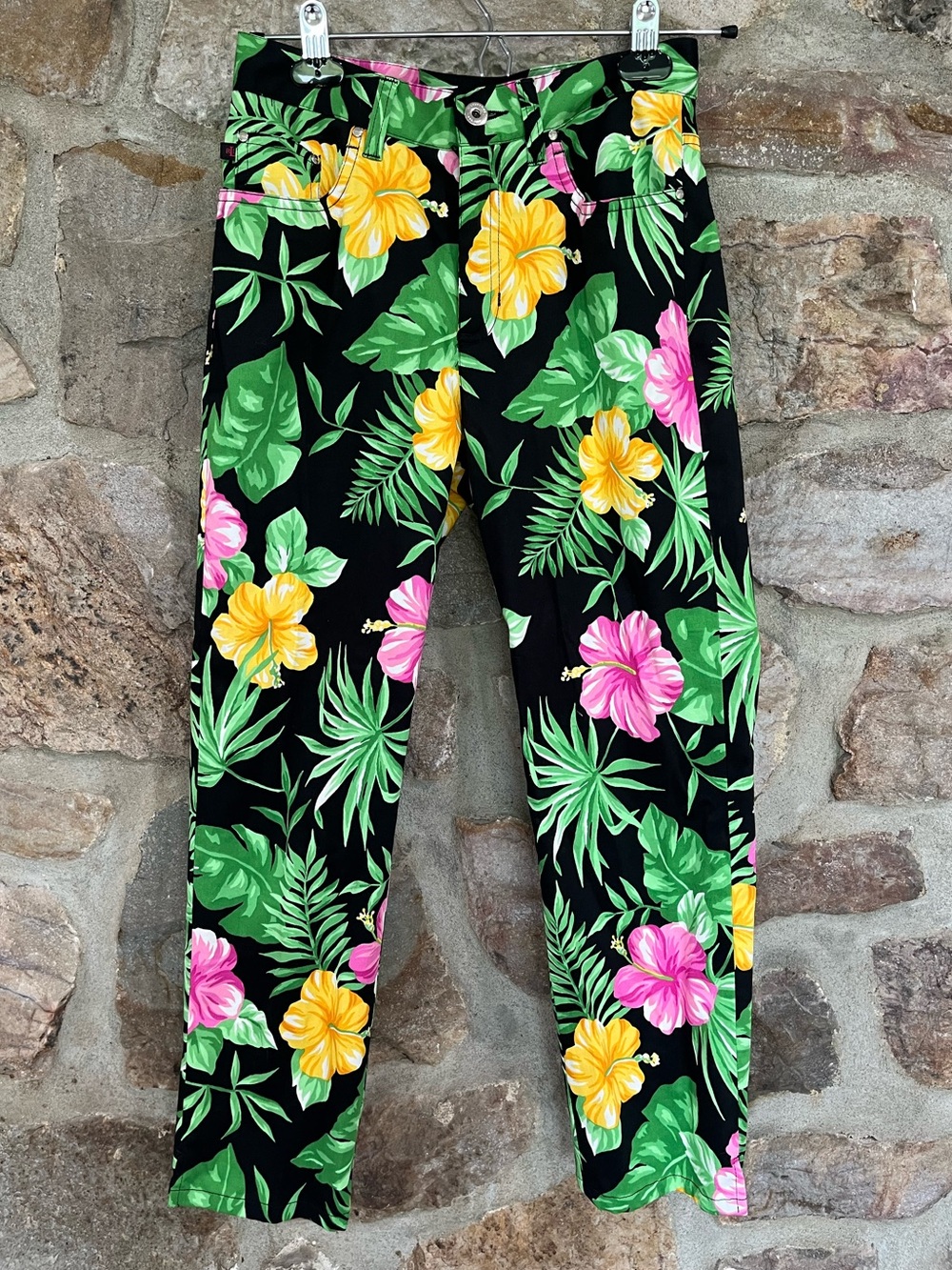 Lauren Ralph Lauren Petite Tropical Hibiscus Floral Pants size 2